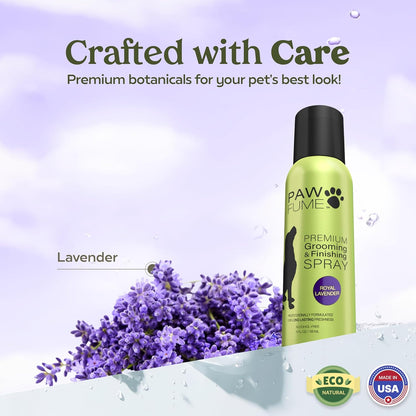 PAWFUME Royal Lavender Dog Detangler Grooming Spray – Hypoallergenic & Moisturizing for Salon-Quality Coat Care, 1-Pack