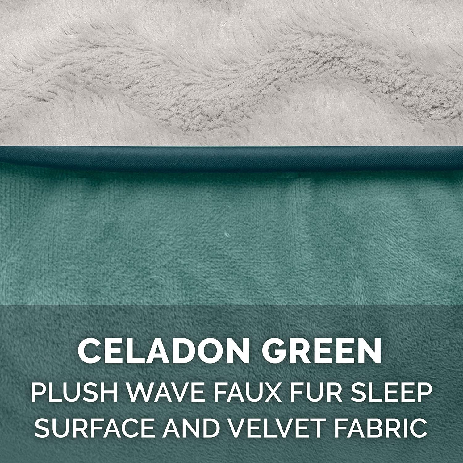 Plush Celadon Green Memory Foam Dog Bed with Removable Bolsters - Perfect Comfort for Small Dogs up to 20 Lbs - Washable Cover