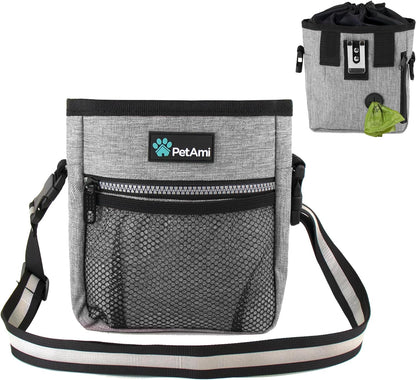 Stylish Heather Gray Dog and Cat Treat Pouch - Perfect for On-the-Go Pet Lovers!