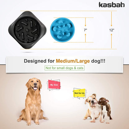 Large Dog Bowl, Puzzle Slow Feeder Dog Bowl for Large Dog Interactive Bloat Stop anti Choking Dog Food Bowl