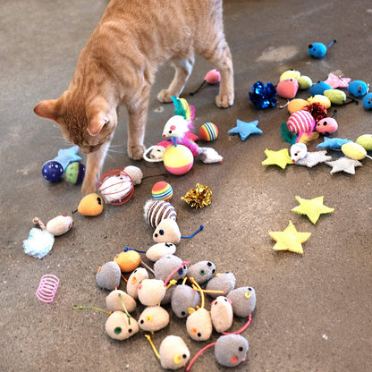 20 Pack Catnip Mice Toys - Interactive Fun for Cats, Kittens, and Puppies (Grey)