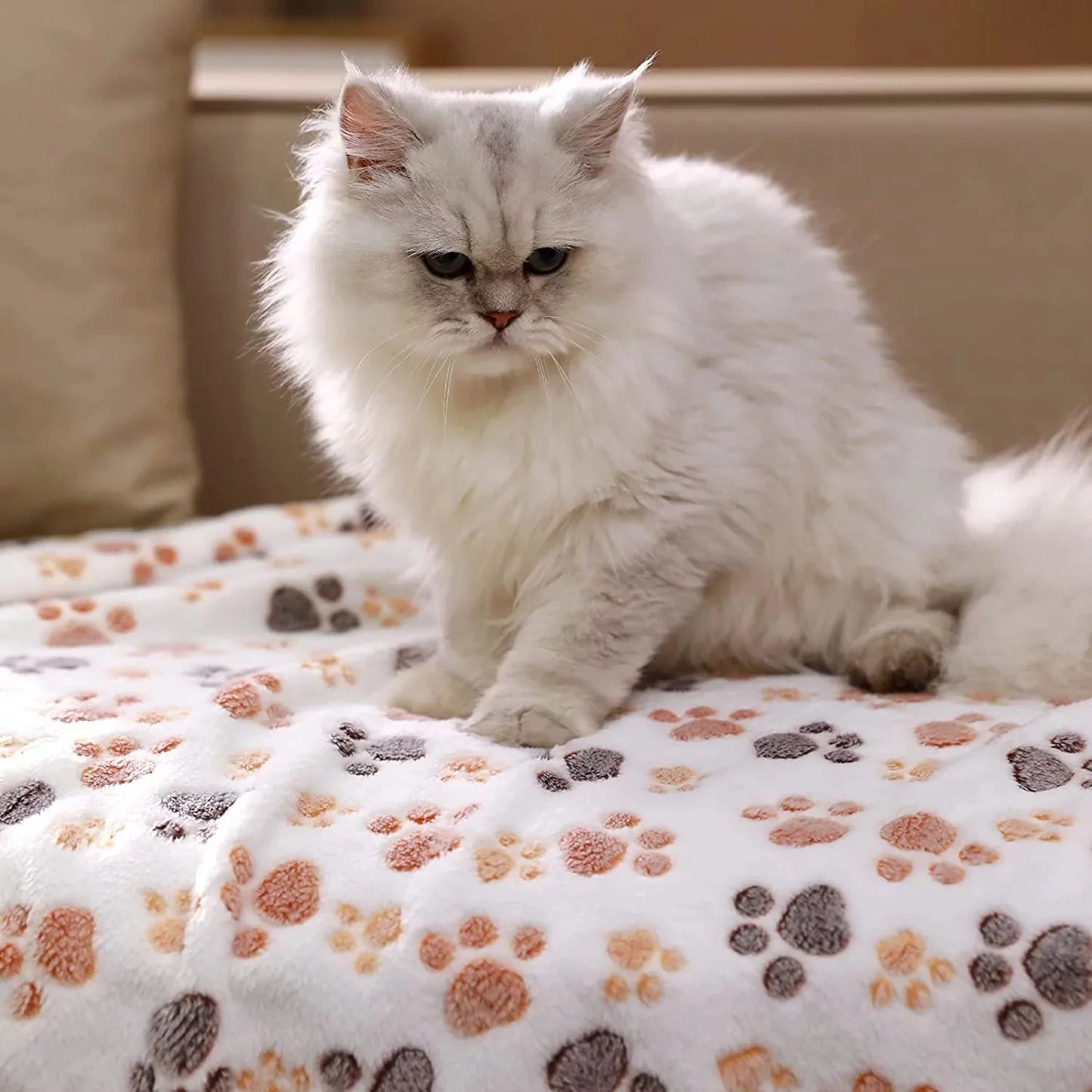 Super Soft Fluffy Premium Fleece Pet Blanket - 3 Pack Flannel Throws for Dogs and Cats (23x16 Inch)