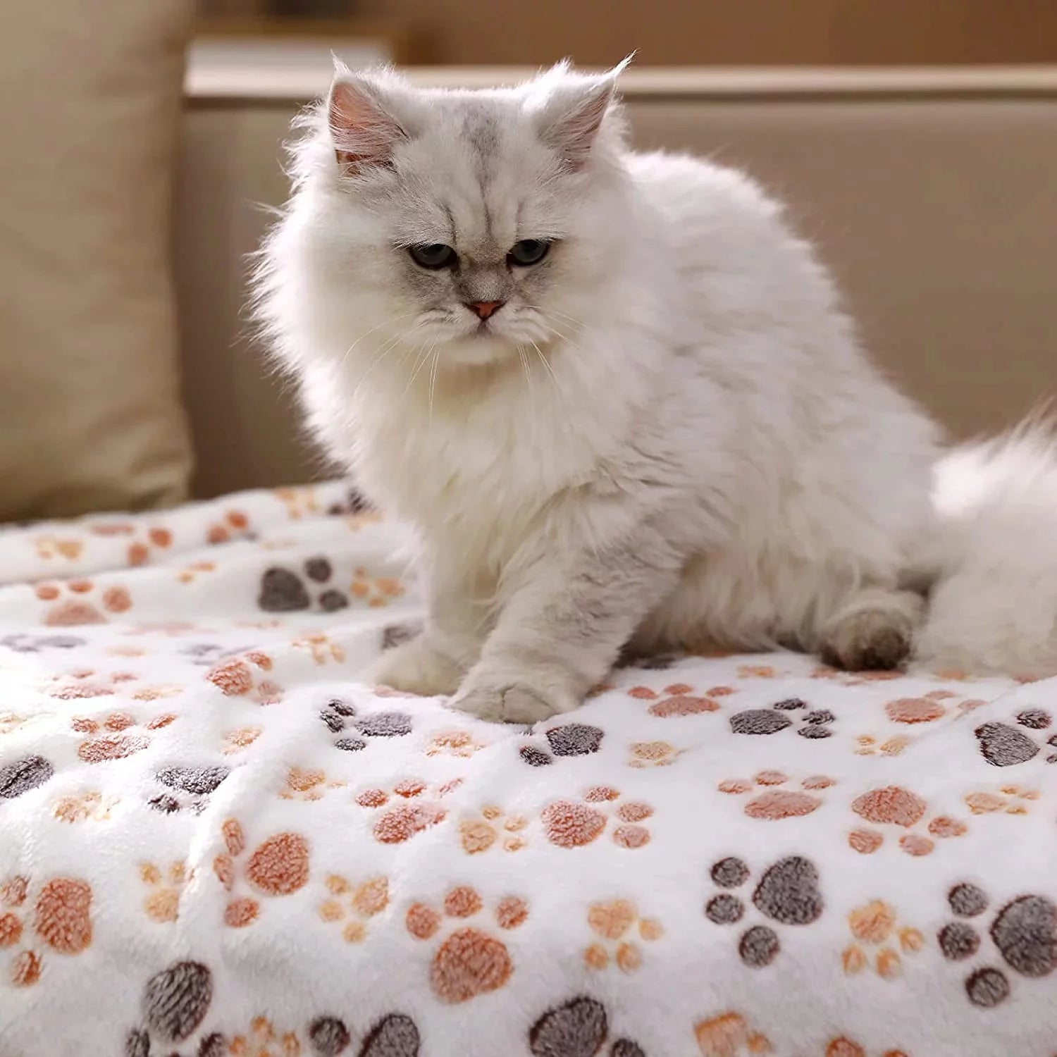 Super Soft Fluffy Premium Fleece Pet Blanket - 3 Pack Flannel Throws for Dogs and Cats (23x16 Inch)