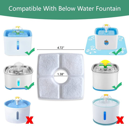 Rkicemoy 16-Pack Cat Water Fountain Filters - Activated Carbon Replacement Filters for Pet Fountains and Dog Water Dispensers