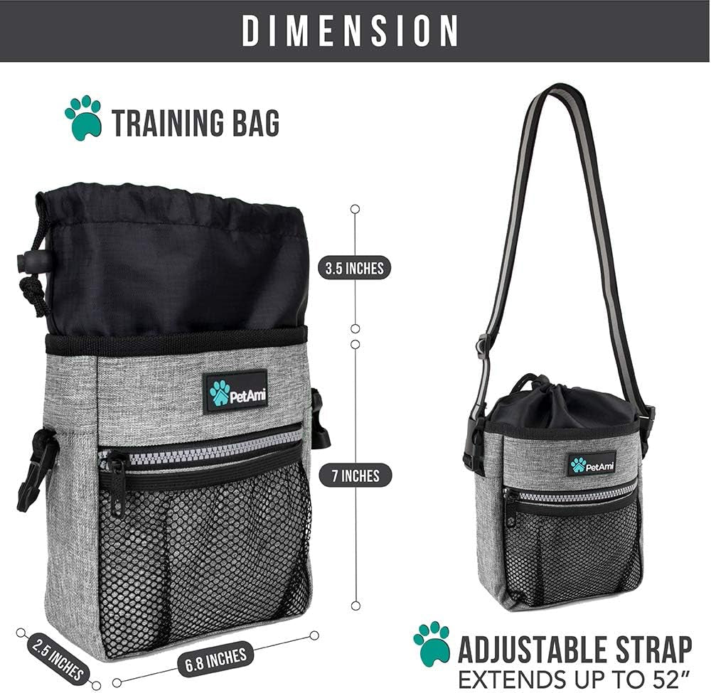 Stylish Heather Gray Dog and Cat Treat Pouch - Perfect for On-the-Go Pet Lovers!