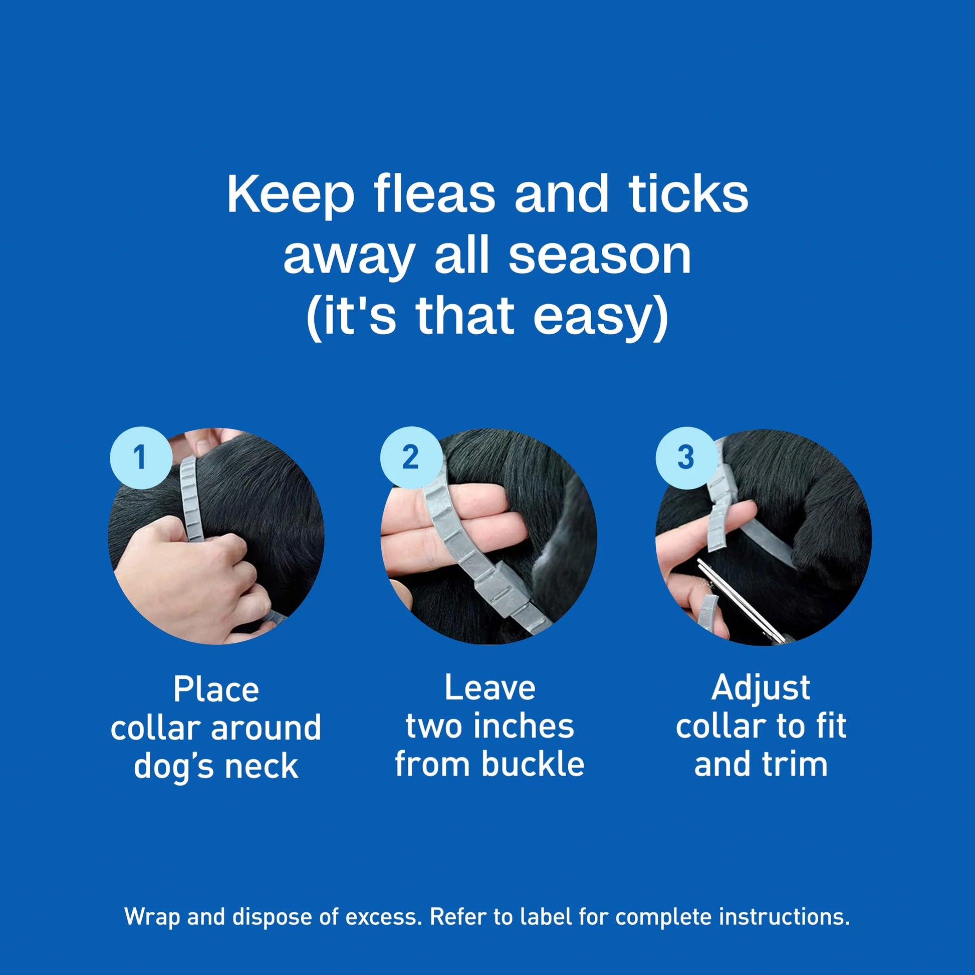 Flea & Tick Collar Plus for Dogs & Puppies - 12 Months Protection, Kills Fleas & Ticks, Repels Mosquitoes, One Size Fits All, 2 Count