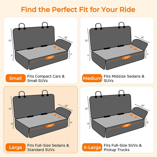 Dog Car Seat Cover for Back Seat, Waterproof Car Seat Protector for Child Carseat & Pets, Nonslip Car Seat Covers for Full Size Suvs & Trucks