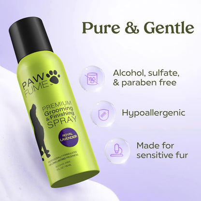 PAWFUME Royal Lavender Dog Detangler Grooming Spray – Hypoallergenic & Moisturizing for Salon-Quality Coat Care, 1-Pack