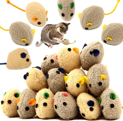 20 Pack Catnip Mice Toys - Interactive Fun for Cats, Kittens, and Puppies (Grey)