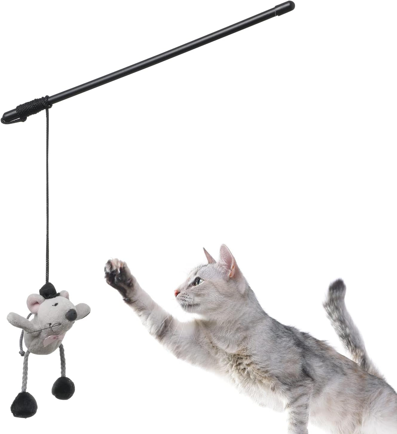 Interactive Cat Wand Toy with Cute Mouse - Engaging Indoor Play for Kittens and Cats, Reduces Boredom and Promotes Active Fun!