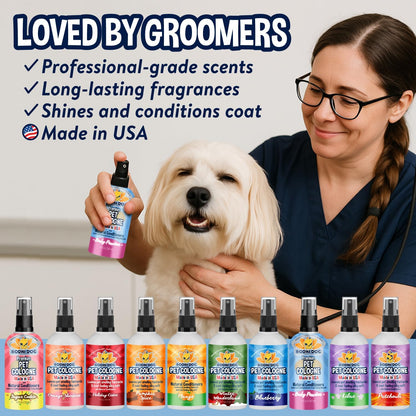 Premium Dog Cologne - Long-Lasting Deodorizing Spray & Conditioner for Dogs & Cats - Gentle Natural Formula - Keeps Pets Fresh All Day - Made in USA (Baby Powder, 4 Fl Oz)