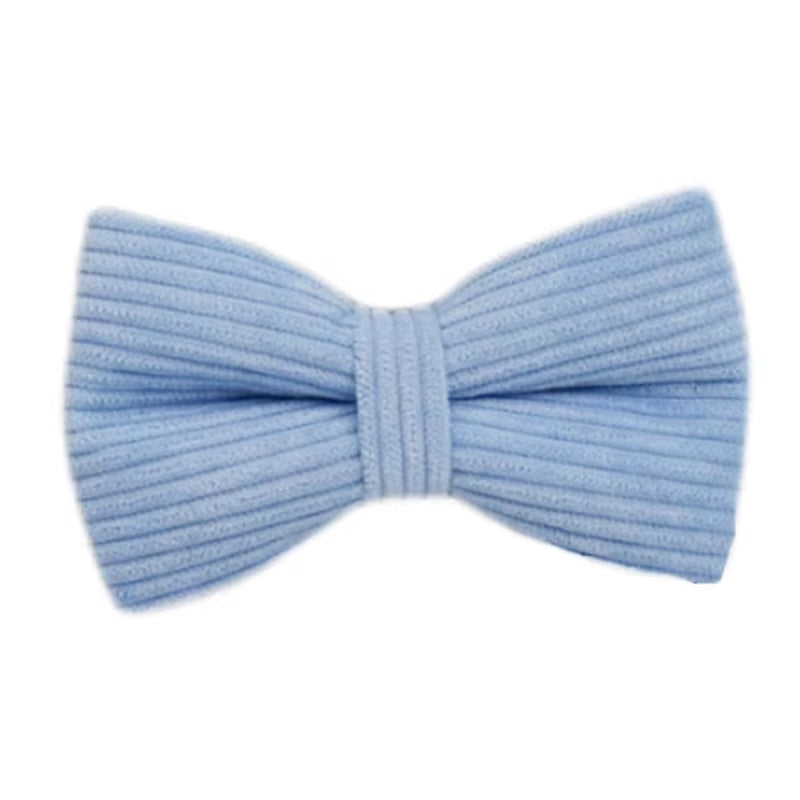 Stylish Blue Corduroy Dog Collar and Leash Set with Custom Engraved Nameplate - Perfect Pet Supplies!