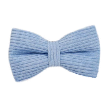 Stylish Blue Corduroy Dog Collar and Leash Set with Custom Engraved Nameplate - Perfect Pet Supplies!