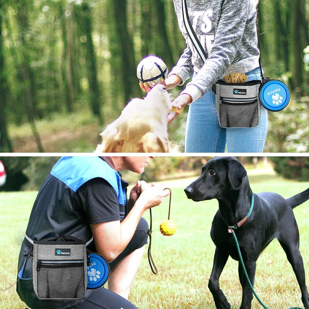 Stylish Heather Gray Dog and Cat Treat Pouch - Perfect for On-the-Go Pet Lovers!