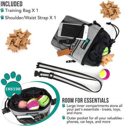 Stylish Heather Gray Dog and Cat Treat Pouch - Perfect for On-the-Go Pet Lovers!