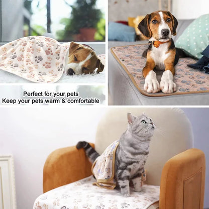 Super Soft Fluffy Premium Fleece Pet Blanket - 3 Pack Flannel Throws for Dogs and Cats (23x16 Inch)